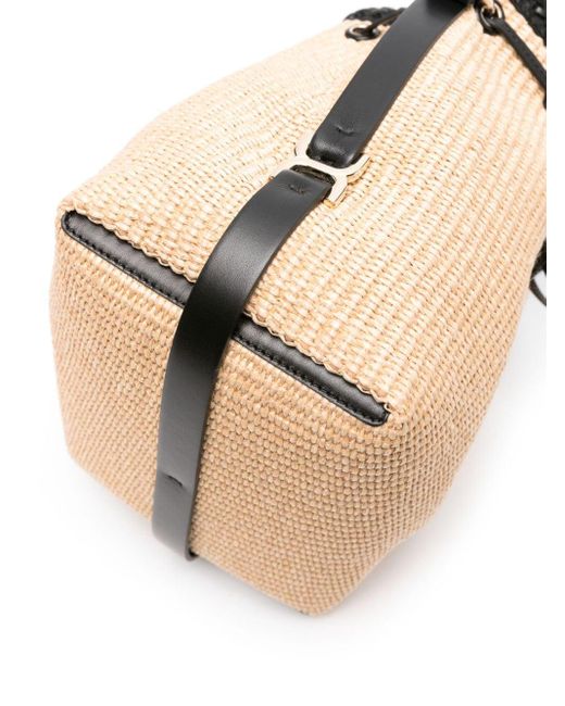 Chloé Black Neutral Marcie Woven Bucket Bag