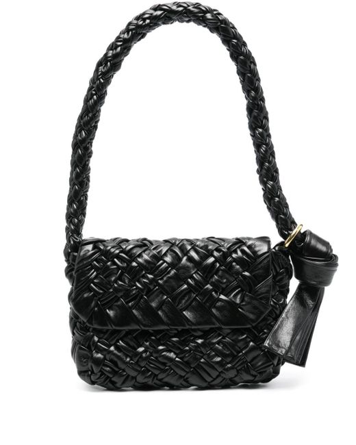 Bottega Veneta Black Kalimero Cittá Leather Shoulder Bag