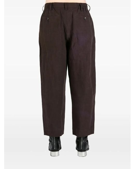メンズ Ziggy Chen Pleated Linen Trousers Gray