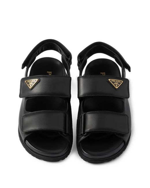 Prada Black Sandalen Aus Leder