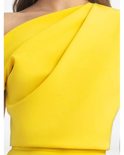 Gemy Maalouf Yellow Asymmetrical Crepe Top