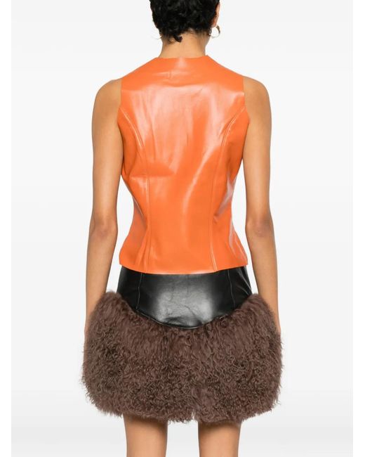 COWBOYS OF HABIT Orange Zip Texas Vest
