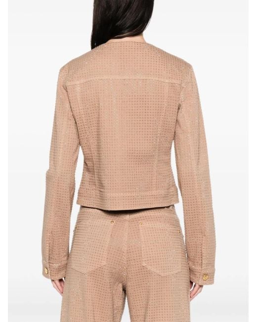 Blumarine Natural Rhinestone-Embellished Jacket