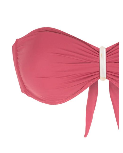 Brigitte Bardot Embroidered-Detail Bandeau Set Bikini