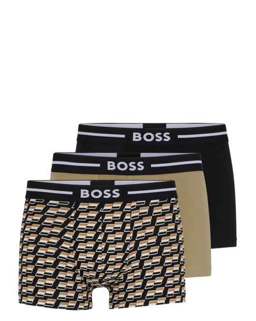Boss Drie Boxershorts Met Logoband in het Black voor heren