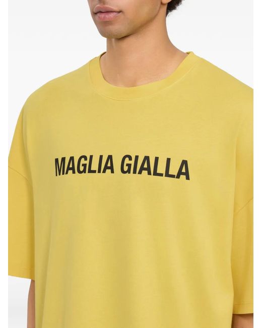 MSGM Yellow T-Shirt À Imprimé Graphique for men