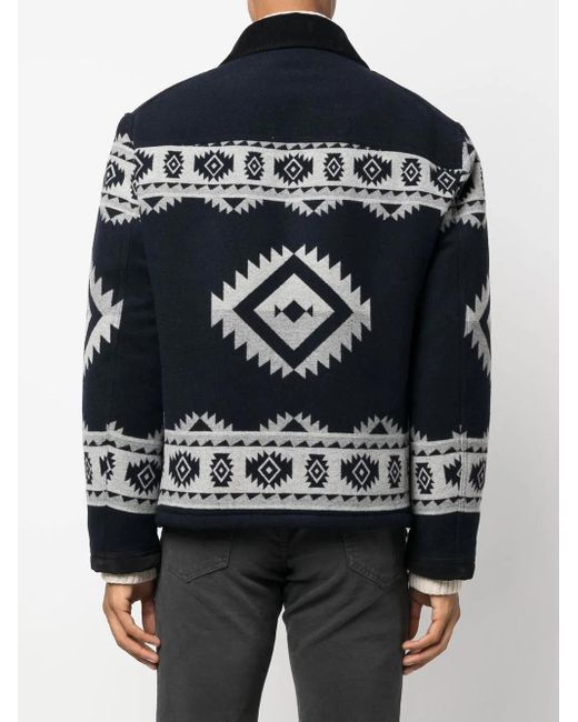 Fay Blue Geometric Three-Pocket Jacket for men