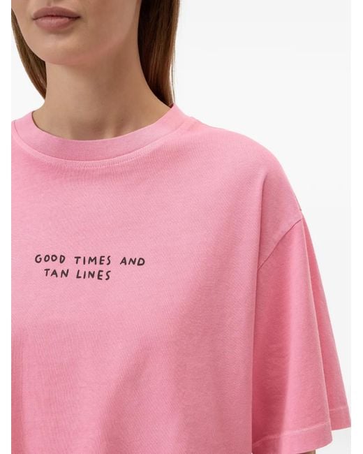 Closed Cropped Blouse in het Pink