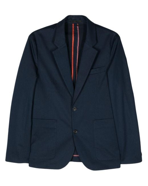 PS by Paul Smith Blue Single-breasted Cotton Blend Blazer for men