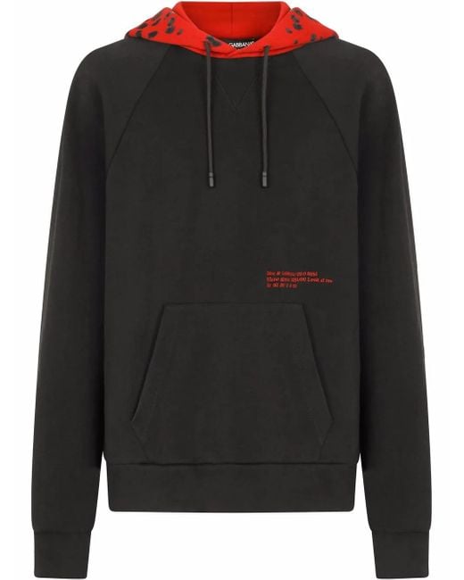 Dolce & Gabbana Black Eyes Talk Leopard-Hood Hoodie for men