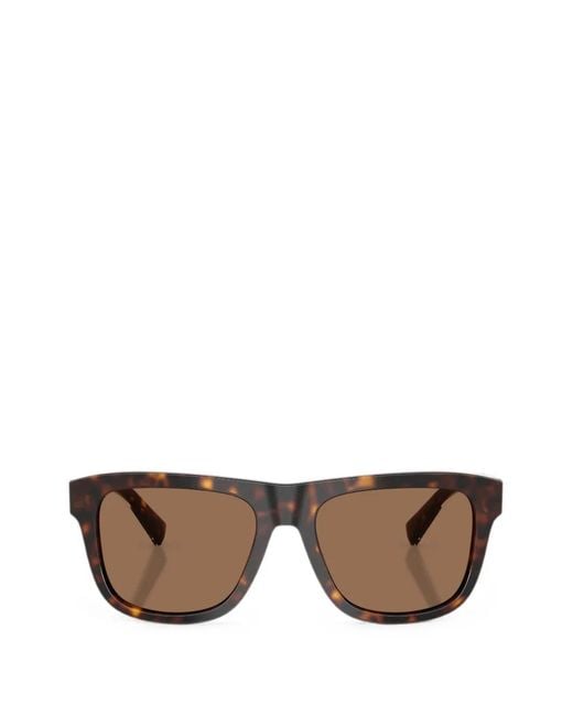 Dolce & Gabbana Brown Tortoiseshell-Effect Square-Frame Sunglasses for men