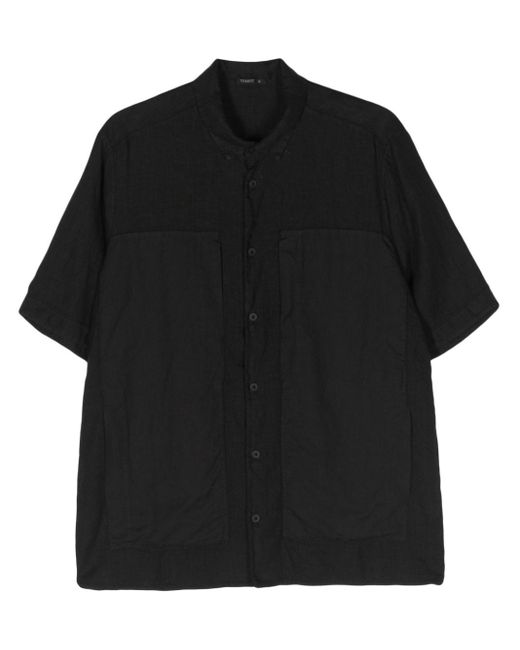 Transit Black Decorative-stitching Shortsleeve Shirt for men
