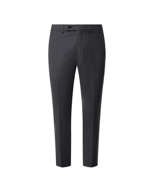 Michael Coal Blue Pressed-Crease Tailored Trousers for men