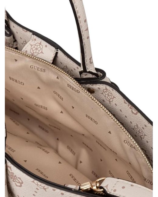 Guess Natural Logo-Print Tote Bag