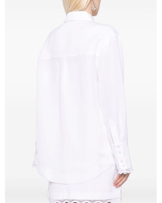 Camisa con ribete bordado Aje. de color White