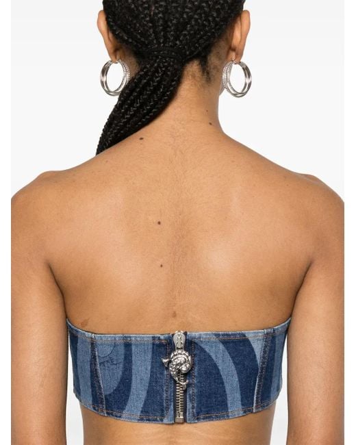 Emilio Pucci Marmo プリント バンドゥトップ Blue