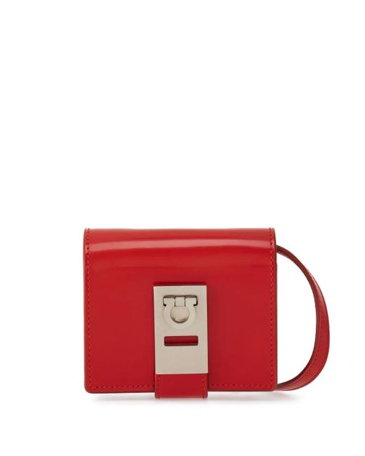 メンズ Ferragamo ガンチーニ カードケース Red