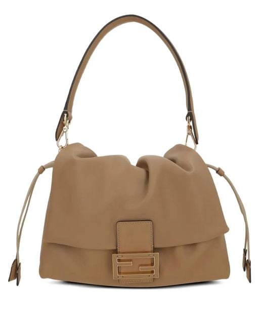 Fendi Mamma Baguette Medium Shopper Met Trekkoord in het Brown