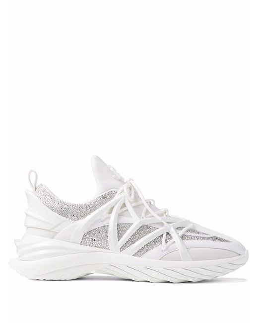 Jimmy Choo Leather Cosmos Low-top Sneakers in White for Men | Lyst