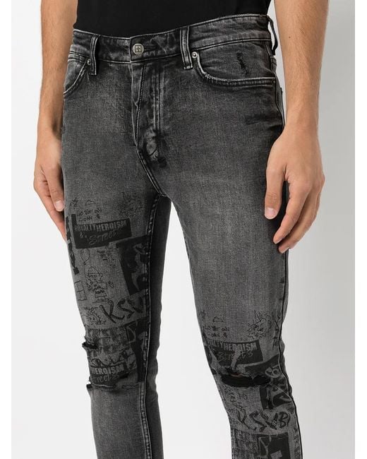 Ksubi Gray Van Winkle Mash Up Jeans for men