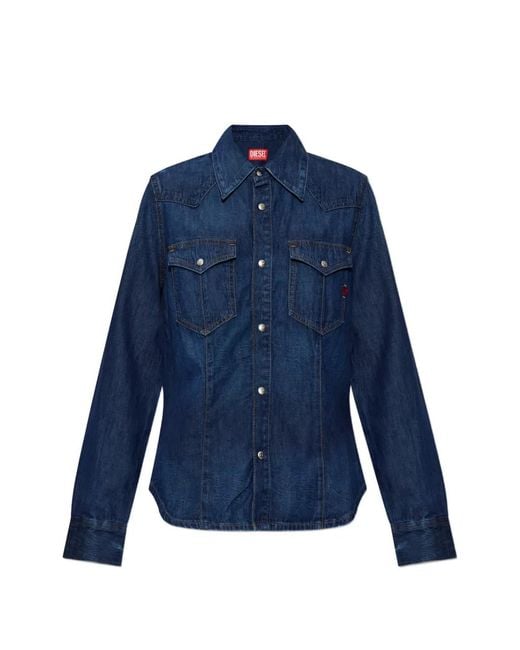 DIESEL Blue De-Waves Denim Shirt