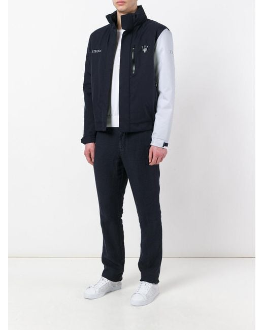 ZEGNA Contrast Sleeve Maserati Jacket in Black for Men | Lyst