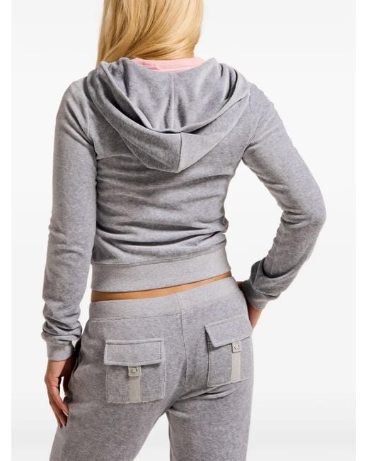 Juicy Couture Gray Heritage Velour Hoodie