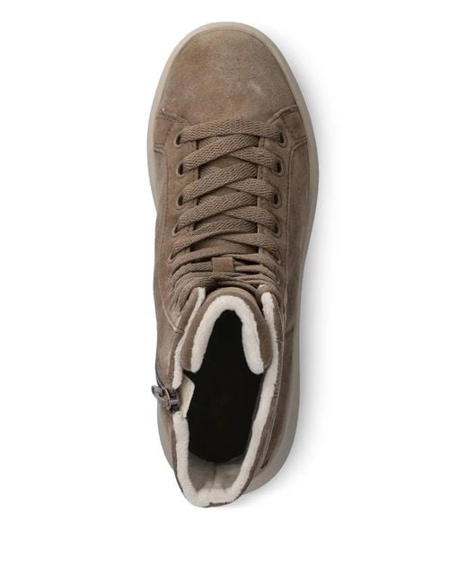 Geox Brown Spherica Ec Lace-Up Zip Boots