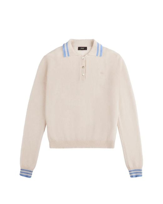 Pull À Bords Rayés Fay en coloris White