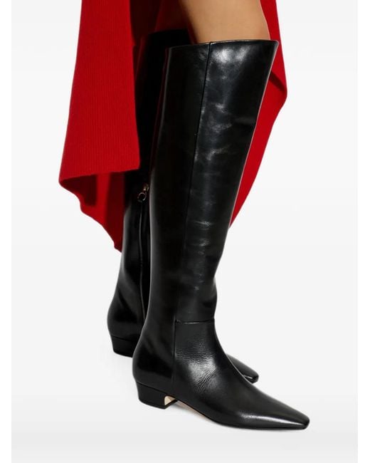 Aeyde Black Ilaria Leather Knee-High Boots