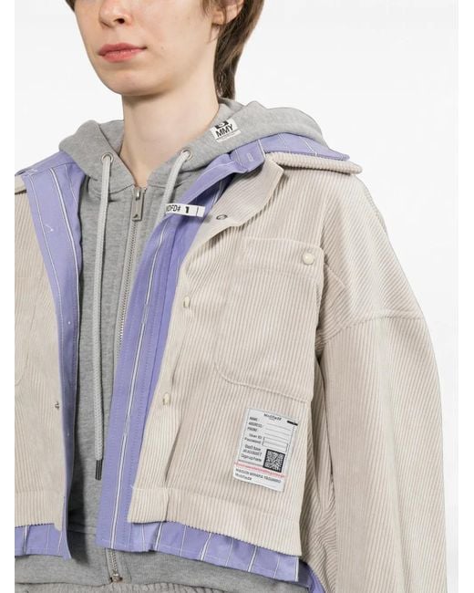 Maison Mihara Yasuhiro White Distressed Denim Jacket