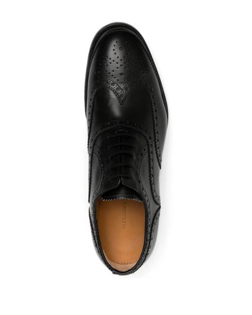 McQueen Black Leather Oxford Shoes for men