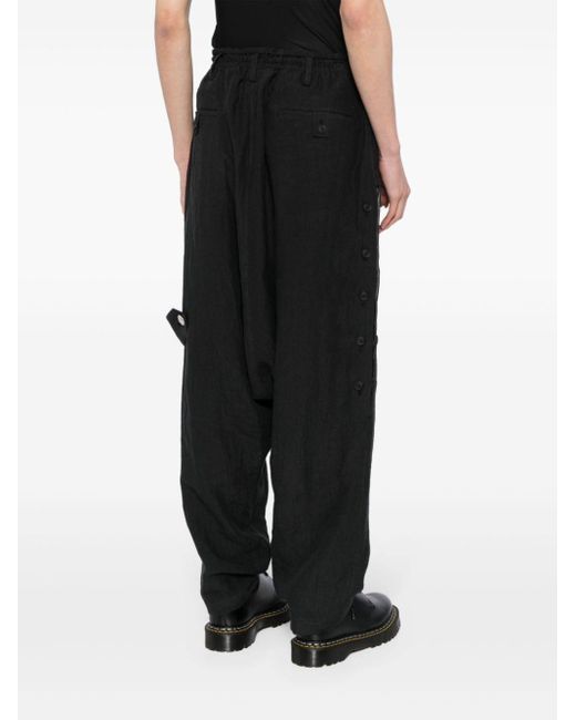 Pantalon en lin à coupe sarouel Yohji Yamamoto pour homme en coloris Black