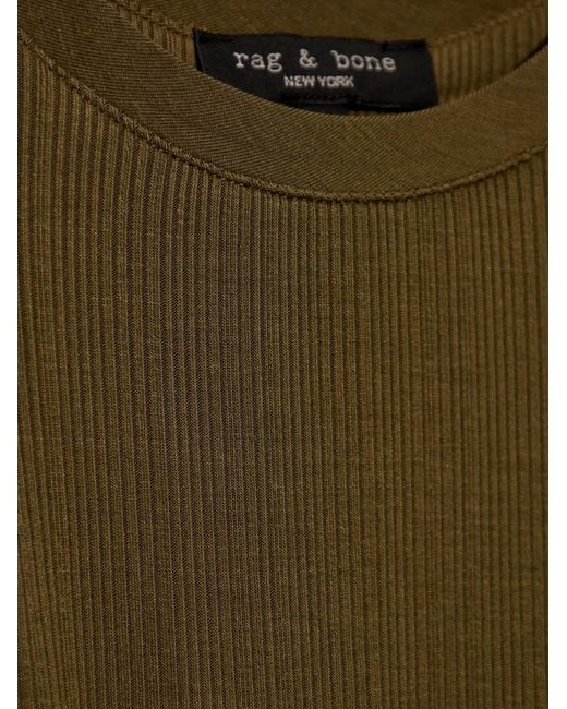 Rag & Bone Green Round-Neck Ribbed Dress