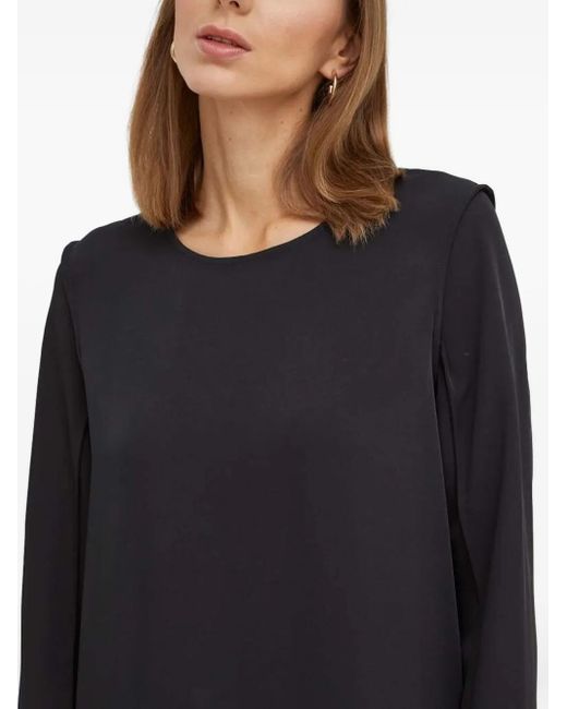 Tiger Of Sweden Black Long-Sleeve Overlay Asymmetrical Day Dress