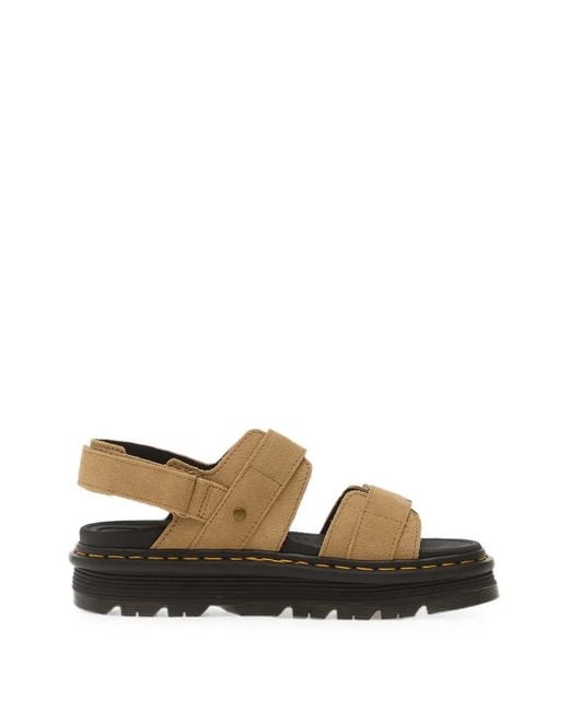 Dr. Martens White Zebzag Buckle-Fastening Sandals