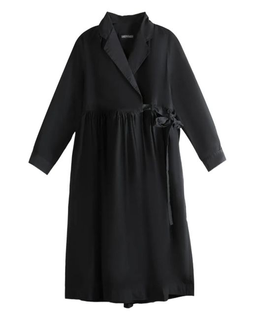 Casey Casey Taffeta Colette Wrap-effect Gathered Midi Dress Black