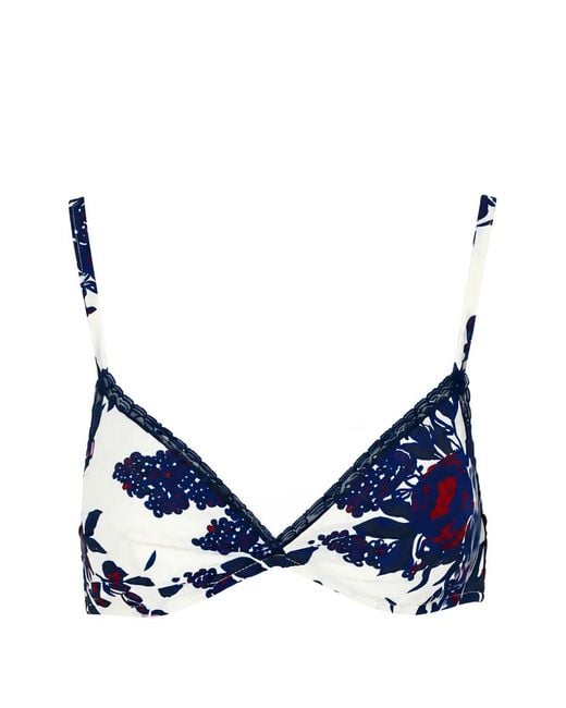 Laura Urbinati Blue Soutien-Gorge À Fleurs