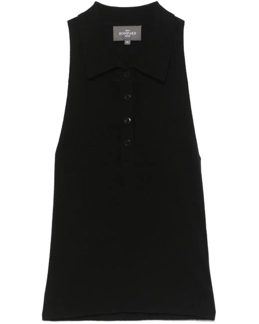 Eric Bompard ノースリーブ ポロトップ Black