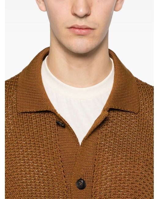 Tagliatore Brown Paulie Button-Up Cardigan for men