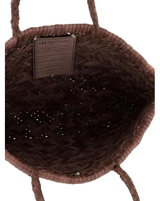 Dragon Diffusion Herringbone-Weave Leather Tote Bag in Brown | Lyst UK