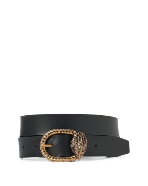Kurt Geiger Black Crystal-Embellished Eagle Head Belt