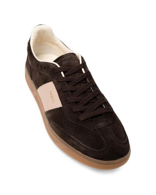 Boss Black Suede Panelled Sneakers