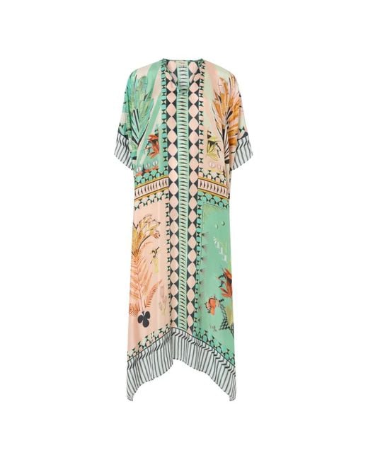 Temperley London Green Amber V-Neck Maxi Dress