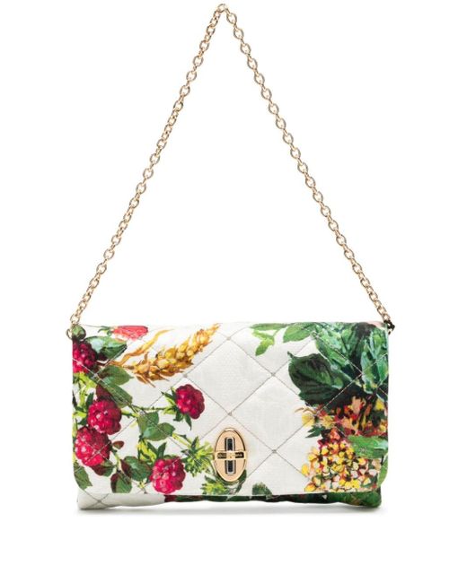 Bolso de mano acolchado con estampado floral Dolce & Gabbana de color Green