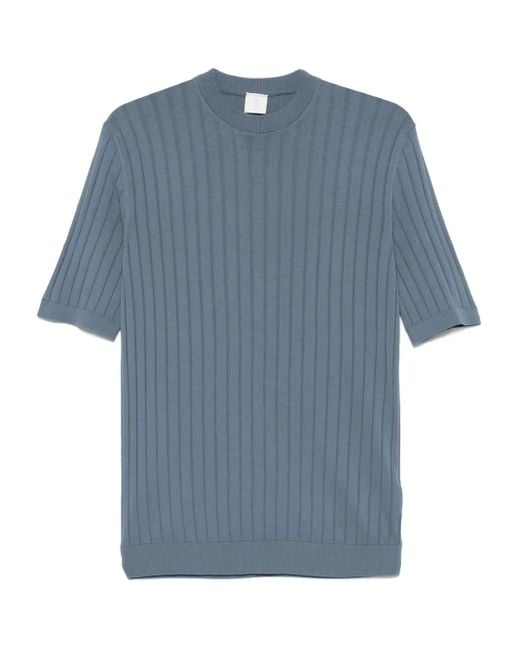 メンズ Eleventy ワイドリブ Tシャツ Blue