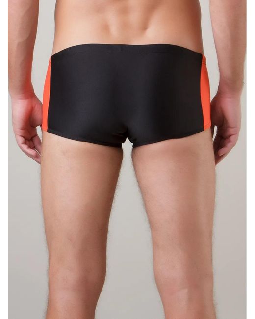 Amir Slama Black Panelled Swimming Trunks for men