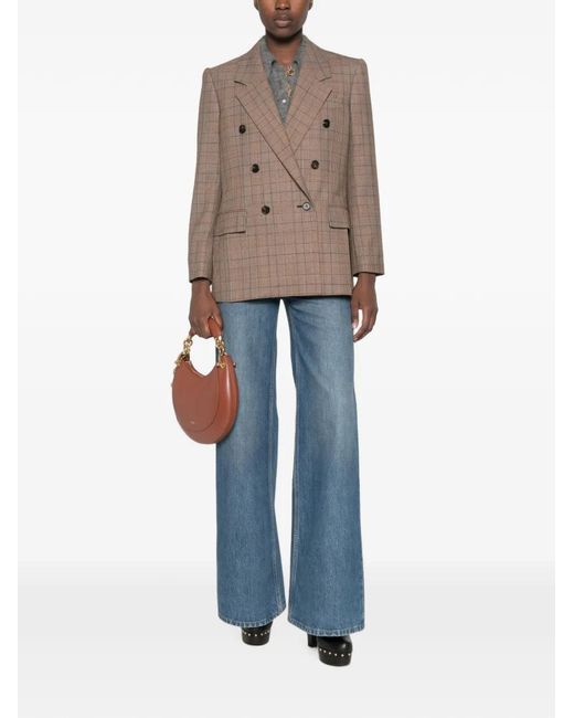 Chloé Brown Double-Breasted Tailored Jacket