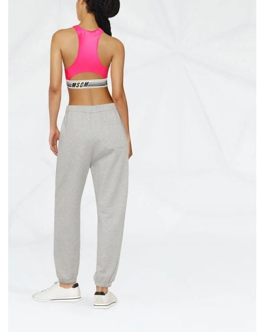 MSGM Pink Logo-Underband Sports Bra