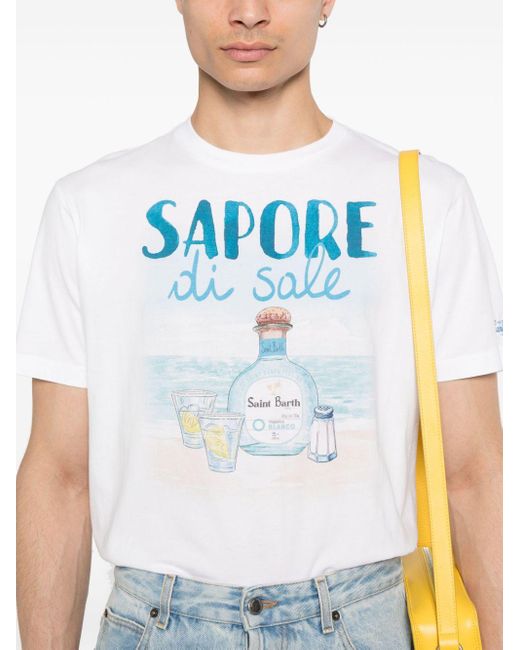 Mc2 Saint Barth Blue X Gin Mare Graphic-print Cotton T-shirt for men